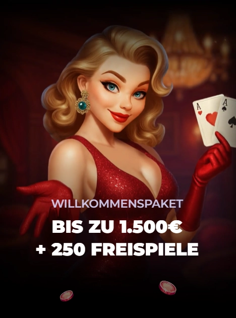 BettySpin Casino Willkommenspaket bis zu 1.500 Euro und 250 Freispiele