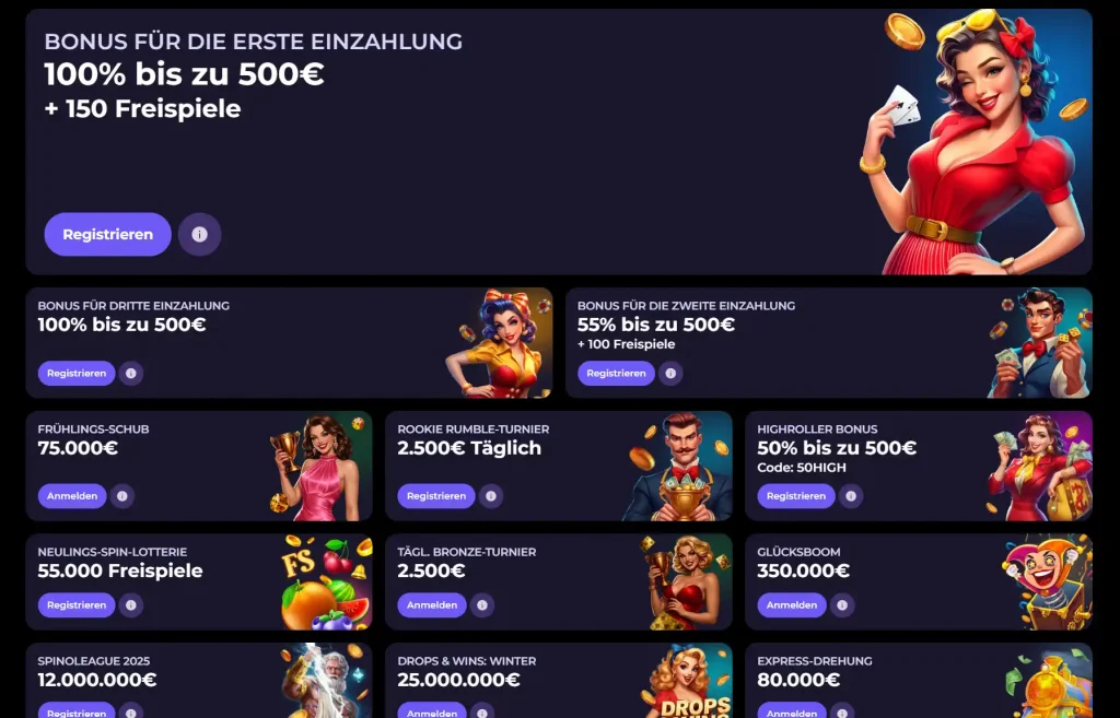 BettySpin Casino Bonusstruktur Übersicht